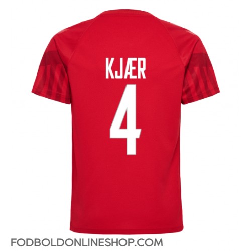 Danmark Simon Kjaer #4 Hjemmebanetrøje VM 2022 Kortærmet